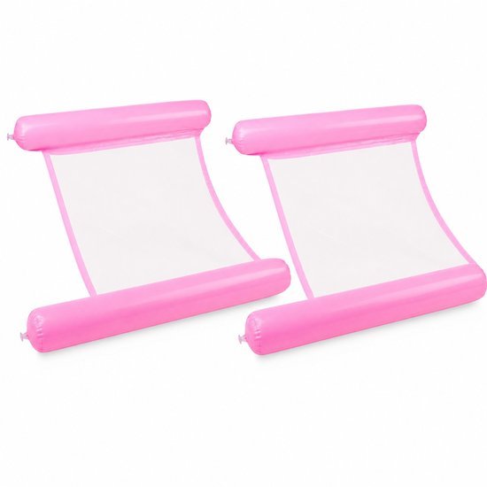 STEGGER waterhangmat opblaasbaar met hoofdsteun roze 80 x 128 cm 2 stuks