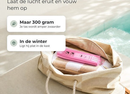 STEGGER waterhangmat opblaasbaar met hoofdsteun roze 80 x 128 cm 2 stuks - foto 6