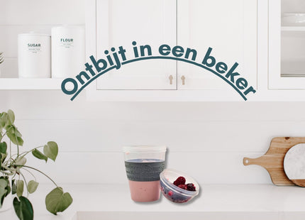 STEGGER - Yoghurtbeker - Yoghurtbeker To Go - Ontbijtbeker - Fruitbeker - Inclusief eetlepel - 500ml - MBDeals.nl