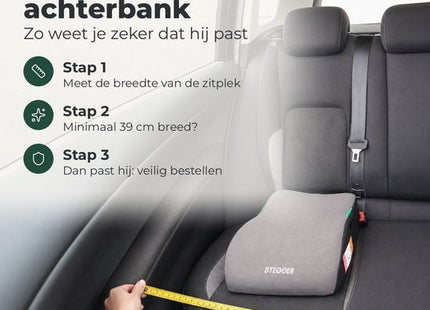 STEGGER zitverhoger auto voor kinderen van 135 tot 150 cm, grijs, 2 stuks - MBDeals.nl
