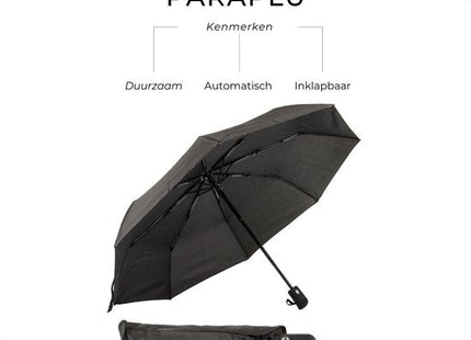 Stormparaplu opvouwbaar met automatische opening, 95 cm diameter, zwart - MBDeals.nl