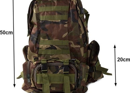 Tactical backpack 48,5 liter met 2 afneembare niertassen in camouflage groen - foto 9