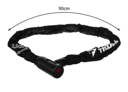 Trizand - Fietskettingslot - 90 Cm Lengte - 15 Schakels van 6 Mm - Roestvrij Staal met Textiele Hoes - MBDeals.nl