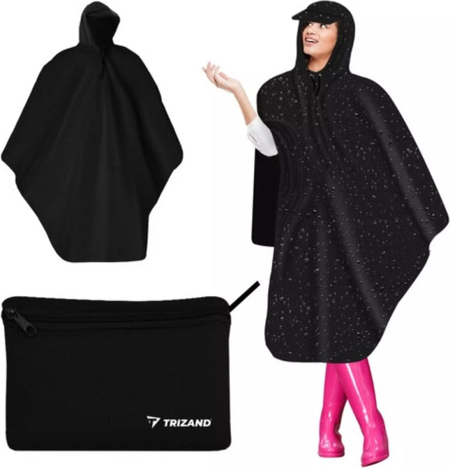 Trizand - Fietsregenponcho - Met Capuchon - 130 X 115 Cm - Polyester + PVC - MBDeals.nl