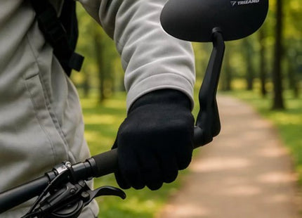 Trizand fietsspiegel links voor in het stuureinde, onbreekbaar en verstelbaar, zwart - foto 9