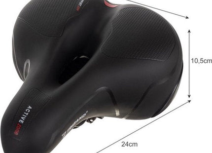 Trizand fietszadel met vering en ventilatieopening, zwart, voor heren en dames - MBDeals.nl