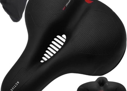 Trizand fietszadel met vering en ventilatieopening, zwart, voor heren en dames - MBDeals.nl