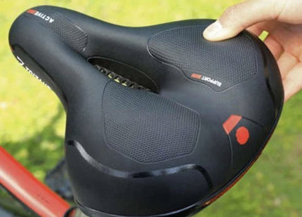 Trizand fietszadel met vering en ventilatieopening, zwart, voor heren en dames - MBDeals.nl