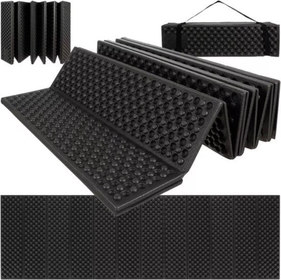 Trizand opvouwbare slaapmat 180 x 60 cm waterdicht zwart