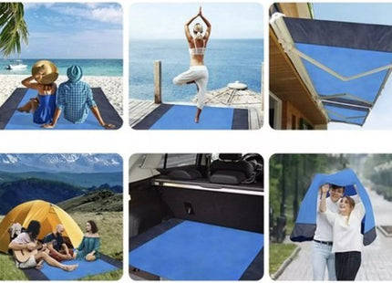 Trizand picknickkleed 208 x 208 cm waterdicht met haringen grijs-blauw - foto 10