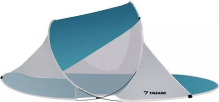 Trizand pop up strandtent met muggennet 190 x 120 x 90 cm turkoois-wit - foto 4