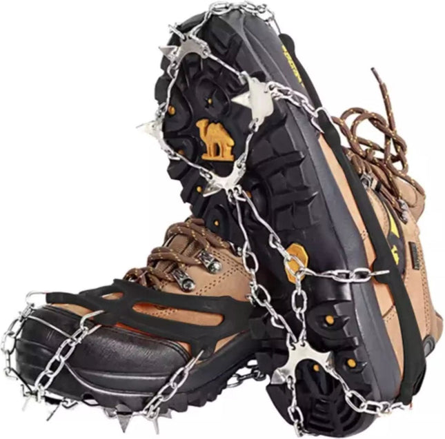 Trizand - Spikes voor Schoenen - Verstelbaar - Roestvrijstalen Kettingen - Verpakt in Rits Hoes - MBDeals.nl