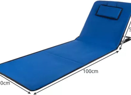 Trizand - Strandmat - Met Rugleuning en Kussen - Verstelbaar - Waterdichte PVC - Coating - MBDeals.nl