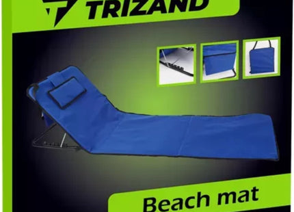 Trizand - Strandmat - Met Rugleuning en Kussen - Verstelbaar - Waterdichte PVC - Coating - MBDeals.nl