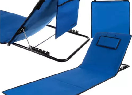 Trizand - Strandmat - Met Rugleuning en Kussen - Verstelbaar - Waterdichte PVC - Coating - MBDeals.nl