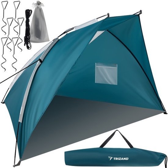 Trizand strandtent met windscherm blauw 220 x 120 x 120 cm