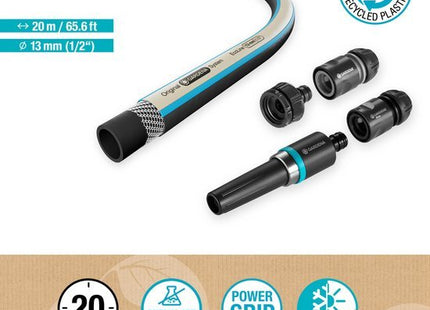 Tuinslang set 20 m, 13 mm (1/2 inch) met spuit, waterstop en koppelingen