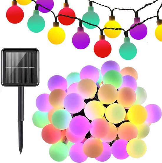 Tuinverlichting op zonne-energie, lichtsnoer 4,5 m met 20 veelkleurige leds