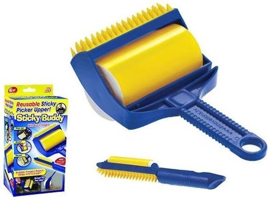 VERK Group - Kledingroller - Herbruikbaar - Afwasbaar - Opvouwbaar voor Reizen - Blauw / Geel - MBDeals.nl