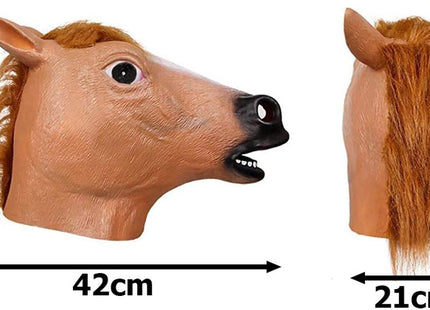 VERK GROUP - Paardenmasker - Flexibel en Zacht Latex - 42 X 21 X 28 Cm - Zicht Via Neusgaten en Mond - MBDeals.nl