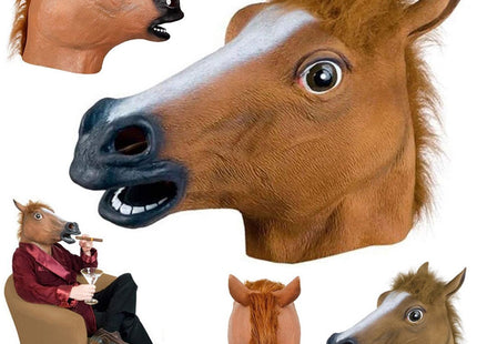 VERK GROUP - Paardenmasker - Flexibel en Zacht Latex - 42 X 21 X 28 Cm - Zicht Via Neusgaten en Mond - MBDeals.nl