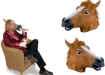 VERK GROUP - Paardenmasker - Flexibel en Zacht Latex - 42 X 21 X 28 Cm - Zicht Via Neusgaten en Mond - MBDeals.nl