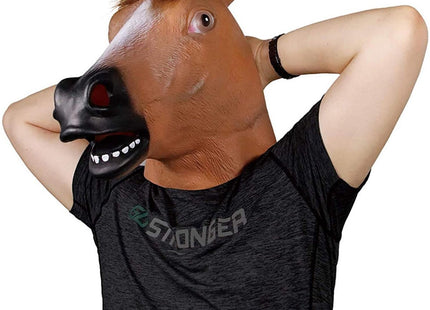 VERK GROUP - Paardenmasker - Flexibel en Zacht Latex - 42 X 21 X 28 Cm - Zicht Via Neusgaten en Mond - MBDeals.nl