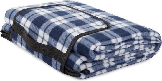 VERK GROUP – Picknickkleed – 200x150 cm – Blauw Geruit – Waterafstotende Onderkant - MBDeals.nl