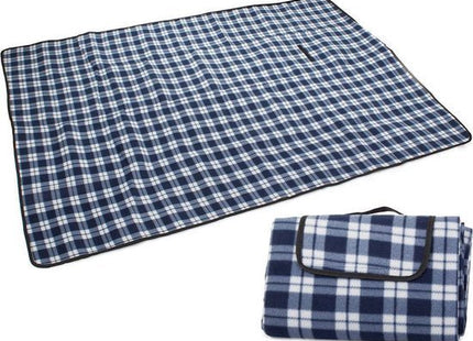 VERK GROUP – Picknickkleed – 200x150 cm – Blauw Geruit – Waterafstotende Onderkant - MBDeals.nl