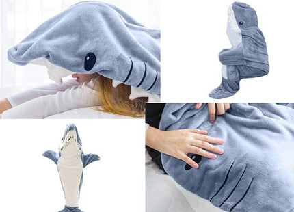 VERK GROUP - Shark deken pyjama - Knoopsluiting - Maat XL - Fleece grijs - MBDeals.nl