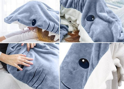 VERK GROUP - Shark deken pyjama - Knoopsluiting - Maat XL - Fleece grijs - MBDeals.nl