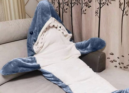 VERK GROUP - Shark deken pyjama - Knoopsluiting - Maat XL - Fleece grijs - MBDeals.nl