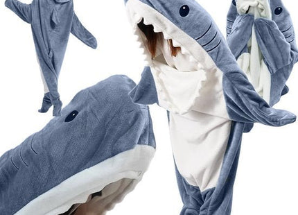 VERK GROUP - Shark deken pyjama - Knoopsluiting - Maat XL - Fleece grijs - MBDeals.nl