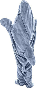 VERK GROUP - Shark deken pyjama - Knoopsluiting - Maat XL - Fleece grijs - MBDeals.nl