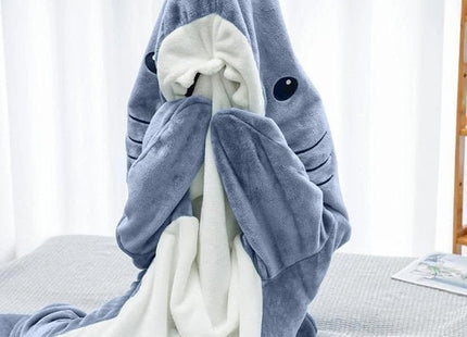 VERK GROUP - Shark deken pyjama - Knoopsluiting - Maat XL - Fleece grijs - MBDeals.nl