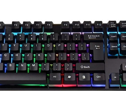VERK GROUP - Toetsenbord - RGB Led Verlichting - Afmetingen: 43cm X 13cm X 2,5cm - Verstelbare Verhogingsvoeten - MBDeals.nl