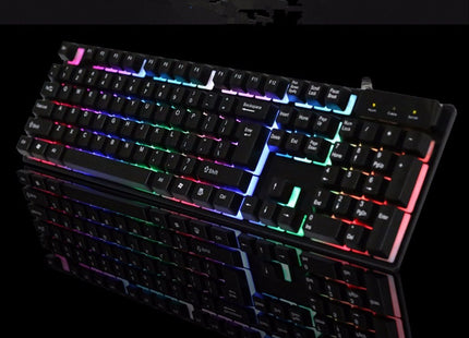 VERK GROUP - Toetsenbord - RGB Led Verlichting - Afmetingen: 43cm X 13cm X 2,5cm - Verstelbare Verhogingsvoeten - MBDeals.nl