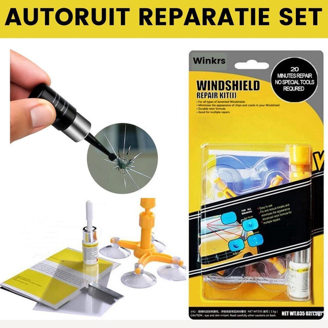 VERK GROUP - Voorruit Reparatieset - Meervoudig te Gebruiken - Klaar in 20 Minuten - Geen Technische Kennis Nodig - MBDeals.nl