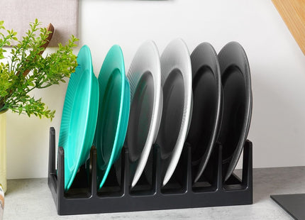 Vilde - Borden en Dekselhouder - Capaciteit voor 6 Items - Kunststof Materiaal - Makkelijk Schoon te Maken - MBDeals.nl