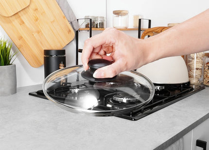 Vilde - Pan Deksel - Glas - 20cm Diameter - Bestand Tegen +200°C Hitte - MBDeals.nl