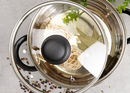 Vilde - Pan Deksel - Glas - 20cm Diameter - Bestand Tegen +200°C Hitte - MBDeals.nl