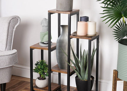 Vilde - Plantenstandaard - 6 Niveaus - Stabiel - Industriële Stijl - MBDeals.nl