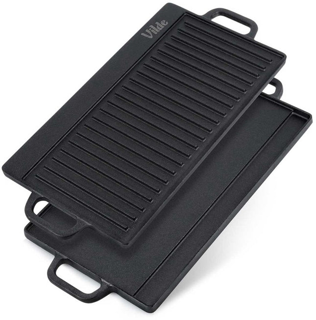 Vilde - Tweezijdige Grilplaat - Geschikt voor Grill, Oven en Fornuis - Eén Vlakke Zijde - Duurzaam Ontwerp - MBDeals.nl