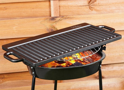 Vilde - Tweezijdige Grilplaat - Geschikt voor Grill, Oven en Fornuis - Eén Vlakke Zijde - Duurzaam Ontwerp - MBDeals.nl