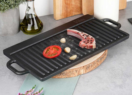 Vilde - Tweezijdige Grilplaat - Geschikt voor Grill, Oven en Fornuis - Eén Vlakke Zijde - Duurzaam Ontwerp - MBDeals.nl