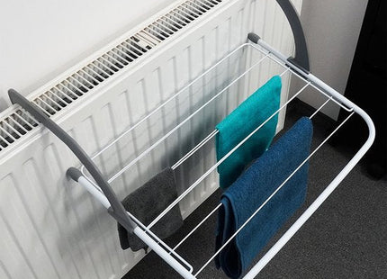 Vilde wasrek voor radiator inklapbaar wit metaal 55 x 50,5 cm - MBDeals.nl