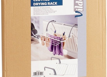 Vilde wasrek voor radiator inklapbaar wit metaal 55 x 50,5 cm - MBDeals.nl