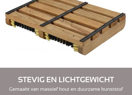 Voetenveger met Borstels - Lichtgewicht - Stevig - Hout - MBDeals.nl