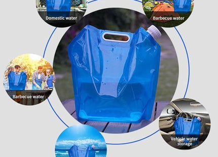 Watercontainer opvouwbaar 5 liter met kraan, blauw, 2 stuks - foto 4