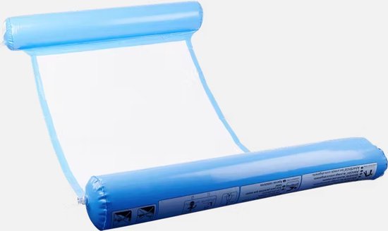 Waterhangmat opblaasbaar met hoofdsteun, donkerblauw 128 x 80 cm - MBDeals.nl